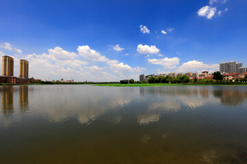 Obraz premium Summer Landscape of Waterfront City, Tangshan City, China