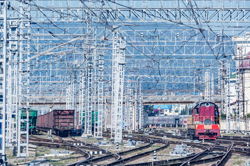 Day view of Adler railway station. Sochi.