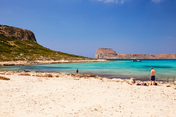 The beautiful seaview at the beach and the bay of Balos.