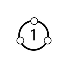 Circle and circles and number one inside eps ten