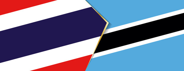 Thailand and Botswana flags, two vector flags.