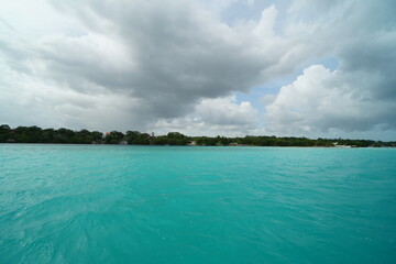 bacalar, mexico, sea, water, fantastic place, summer,, clouds, landscape, nature, green sea, green 