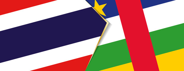 Thailand and Central African Republic flags, two vector flags.