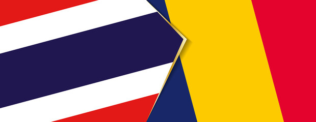 Thailand and Chad flags, two vector flags.