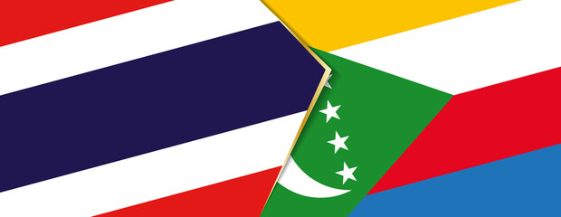 Thailand and Comoros flags, two vector flags.