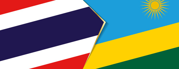 Thailand and Rwanda flags, two vector flags.