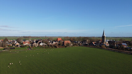 Obraz premium Aerial view from the town Burgwerd