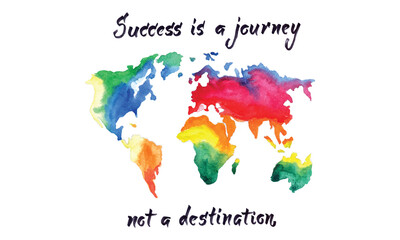 Success is a journey, watercolor illustration