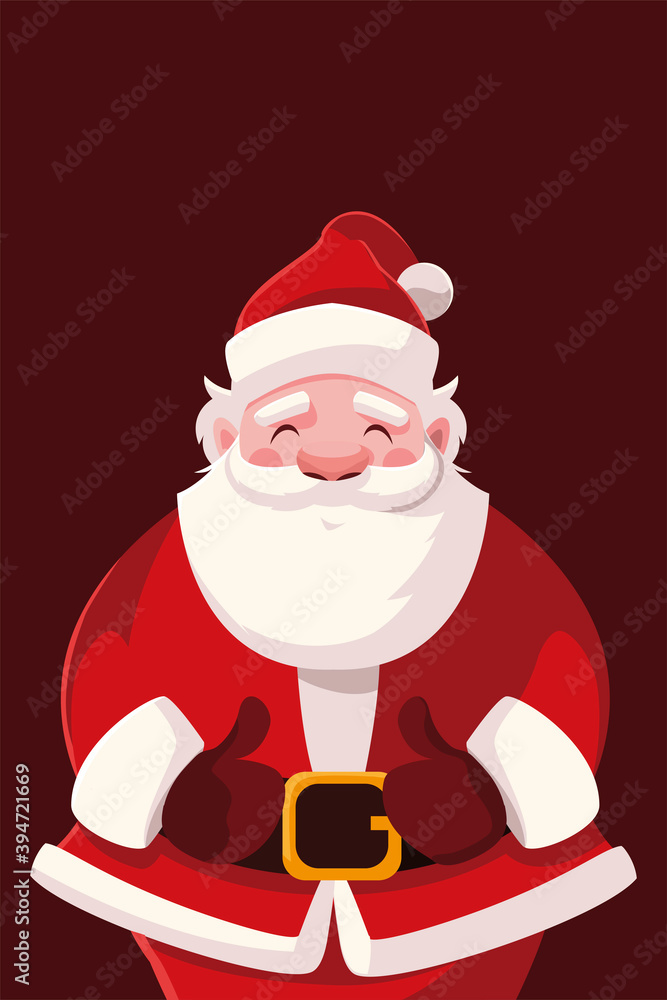 Poster merry christmas santa claus character celebration