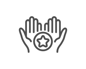 Favorite line icon. Best ranking stars sign. Rating symbol. Quality design element. Linear style favorite icon. Editable stroke. Vector