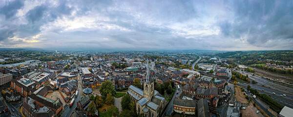 The crooked spire of the Church of St Mary and All Saints in Chesterfield
