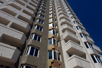 New apartments. Construction site. Production of apartments, social housing.