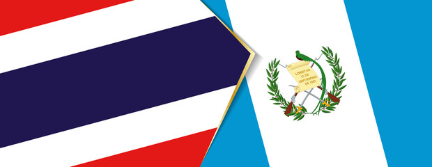 Thailand and Guatemala flags, two vector flags.