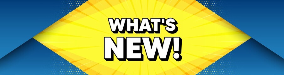 Whats new symbol. Modern background with offer message. Special offer sign. New arrivals symbol. Best advertising abstract banner. Whats new badge shape. Abstract yellow background. Vector