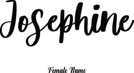 Fototapeta na wymiar Josephine-Female Name Cursive Calligraphy Phrase on White Background