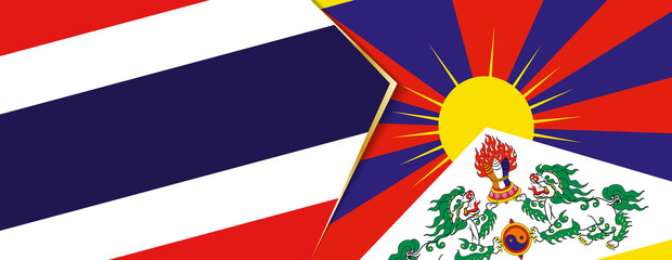 Thailand and Tibet flags, two vector flags.
