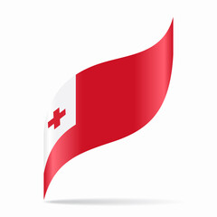 Tonga flag wavy abstract background. Vector illustration.