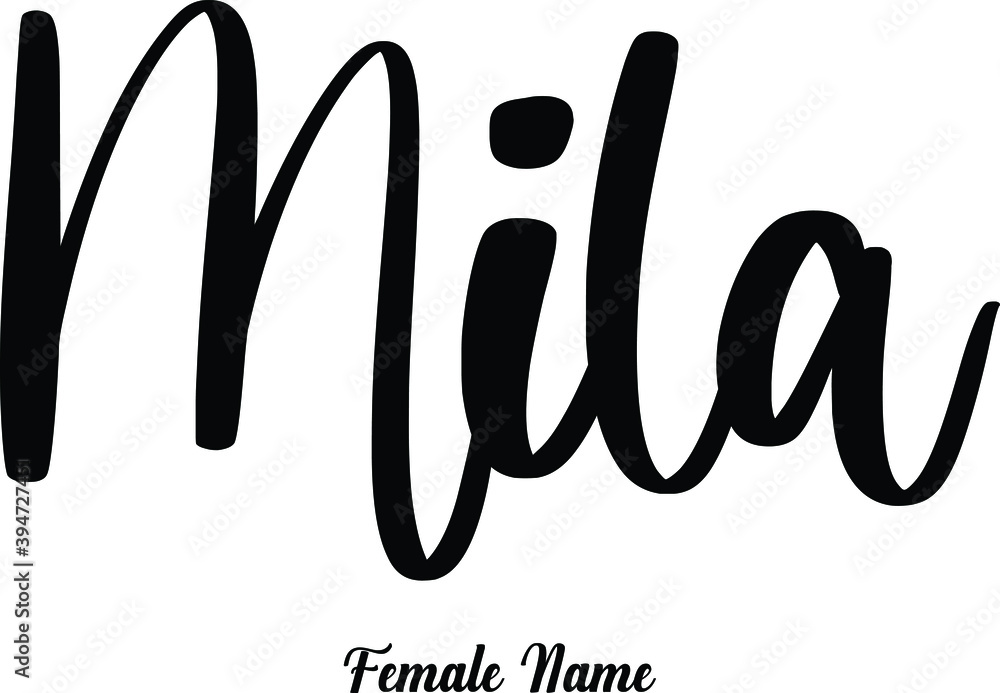 Sticker mila-female name typography phrase on white background - Stickers