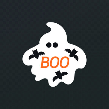 Vector image. Image of a funny ghost. Sticker to decorate.