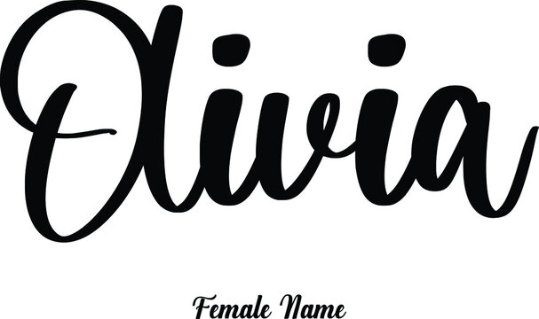 Olivia-Female Name Typography Phrase on White Background