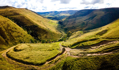 View of Jacob's ladder in Peak district, an upland area in England at the southern end of the...