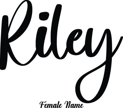 Riley-Female Name Calligraphy Phrase on White Background
