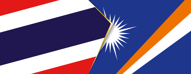 Thailand and Marshall Islands flags, two vector flags.