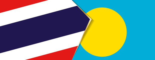 Thailand and Palau flags, two vector flags.