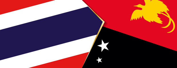 Thailand and Papua New Guinea flags, two vector flags.