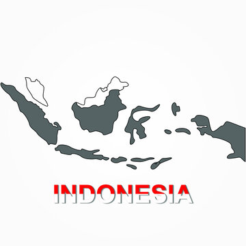 Simple (only sharp corners) map of Indonesia vector drawing.