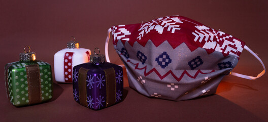 Gwiazdka, Boże Narodzenie, Kartka, maska,