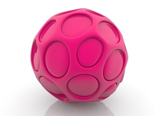Abstract ball in red on white