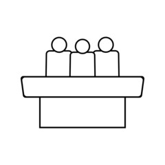 Jurors icon isolated on white background. Vector illustration