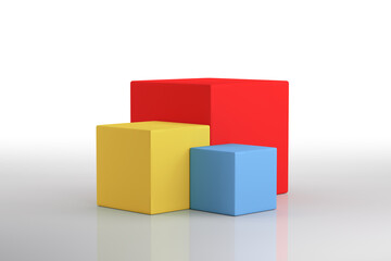 Obraz premium 3D Illustration podium in multiple cube. 3D Rendering