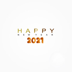 2021 HAPPY NEW YEAR script text hand lettering. Design template Celebration typography poster, banner or greeting card for Merry Christmas and happy new year. Vector Illustration