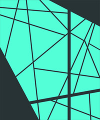  Abstract painting lines and triangles, light blue and anthracite. Vector design.