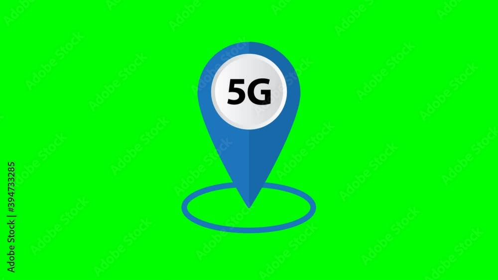 Poster 5g internet map pointer animation video in 4k on green background