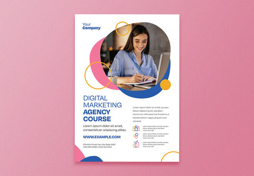 Digital Marketing Agency Course Flyer Layout