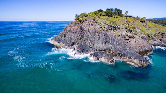 Aerial view of Norries Headland at Cabarita Beach.
