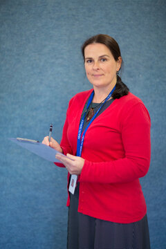 Health professional with clipboard