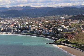 Fototapeta premium Plage de San Sebastian Espagne vue en hauteur