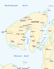 vector map of the German Baltic Sea island Poel