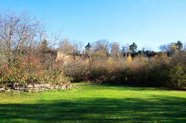 The Ziegeleipark in Heilbronn with the Water Tower in the Background, Heilbronn, Germany