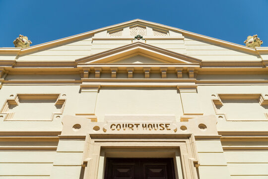 Looking up at the historic Courthouse in Port Adelaide
