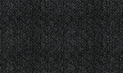 Fototapeta premium Vector fabric texture. Distressed texture of weaving fabric. Grunge background. Abstract halftone vector illustration. Overlay to create interesting effect and depth. Black isolated on white. EPS10.