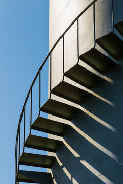 Stairs winding up around a tower