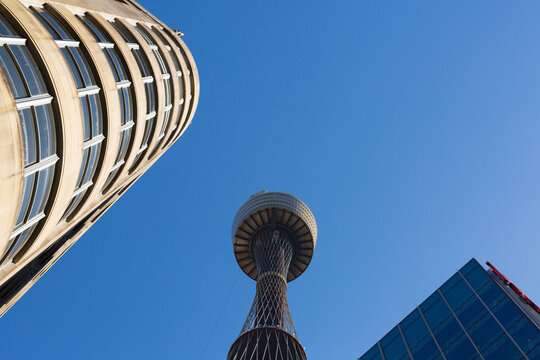 Looking up at the Sydney CBD skyline