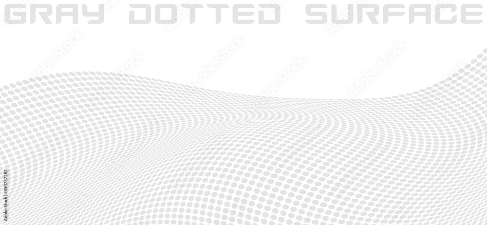 Poster Gray dotted curved surface. Simple vector pattern