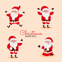 merry christmas greeting card santa cartoon celebration