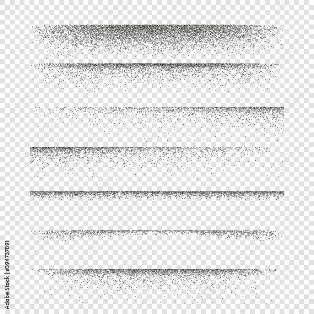 Aufkleber set of stipple gradient shadow ,dot hatching or halftone gradient shadows vector object